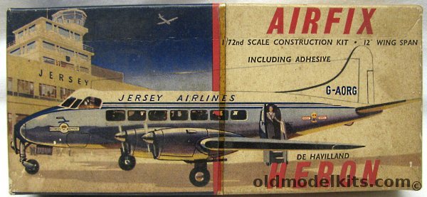 Airfix 1/72 De Havilland Heron - Jersey Airlines With Airline Brochure or RAF Queen's Flight, 381 plastic model kit